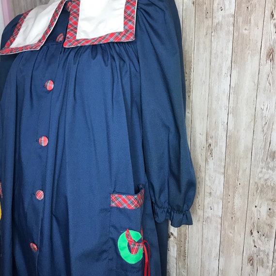 Vintage Navy Blue Schoolgirl Dress with Front Ple… - image 4