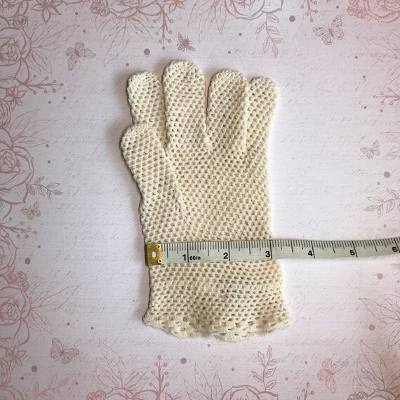 Vintage Crochet Gloves Bridal Accessory Costume S… - image 6