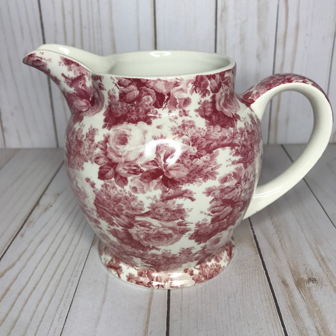 Vintage Arthur Wood Made in England Small Floral Pitcher, Rose and