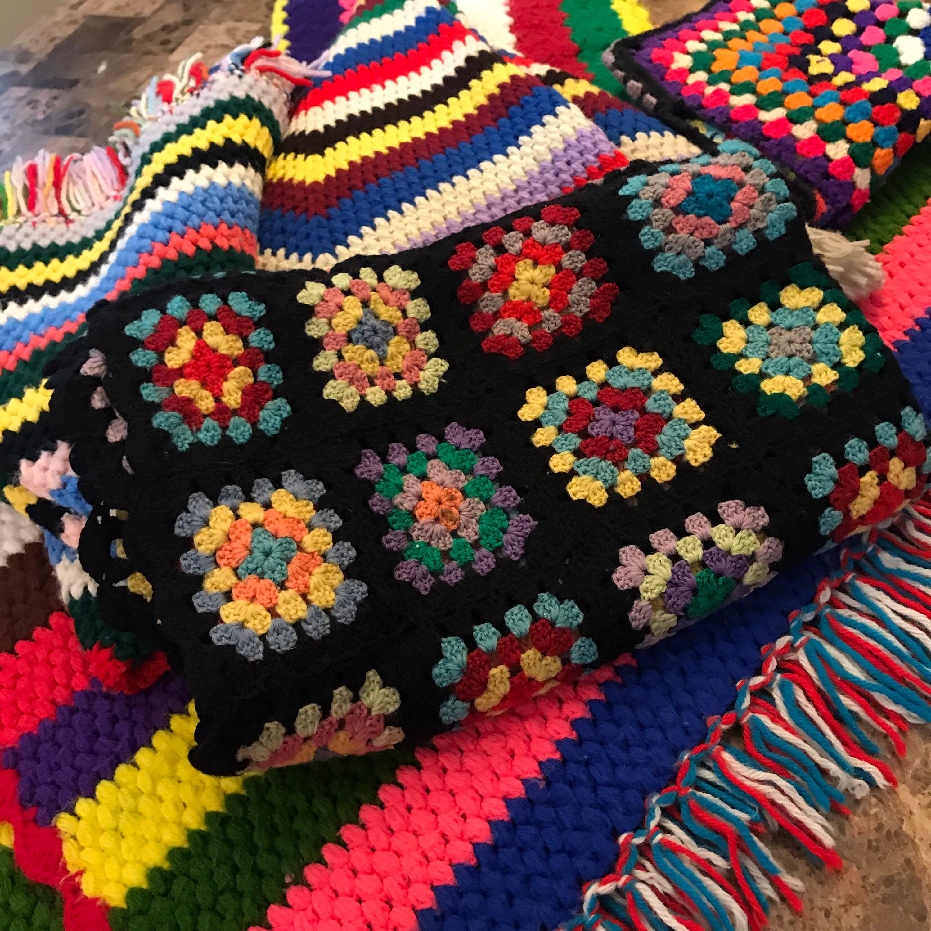 70s Crochet Blanket - Etsy