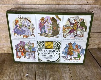 Dutch language tin vintage Boter Koekjes candy or biscuit tin rectangular tin storage container