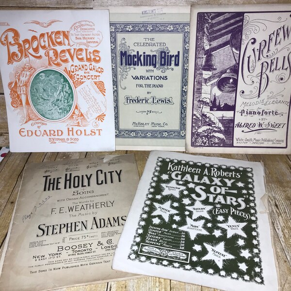 Antique Sheet Music Covers Etsy