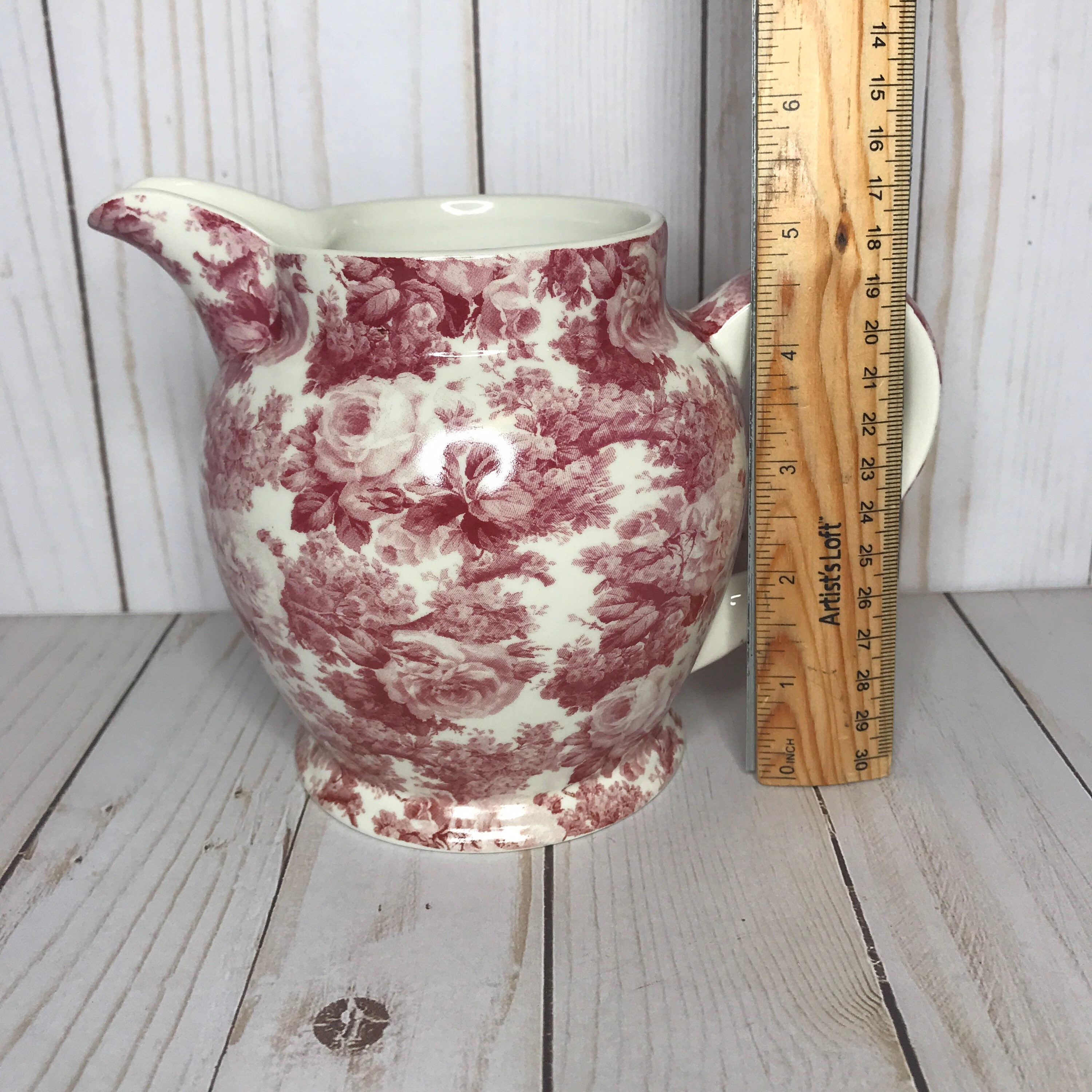 Vintage Arthur Wood Made in England Small Floral Pitcher, Rose and