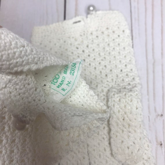 Vintage Crochet Gloves Bridal Accessory, Off-Whit… - image 6