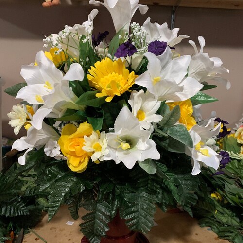 Large Vase Headstone Arrangements agrohort.ipb.ac.id