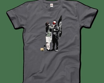 FUNNY GRAFFITI T SHIRT Street Art Premium Cotton Tee Banksy DFace Fairey