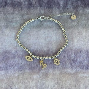 Zodiac sign ball bracelet