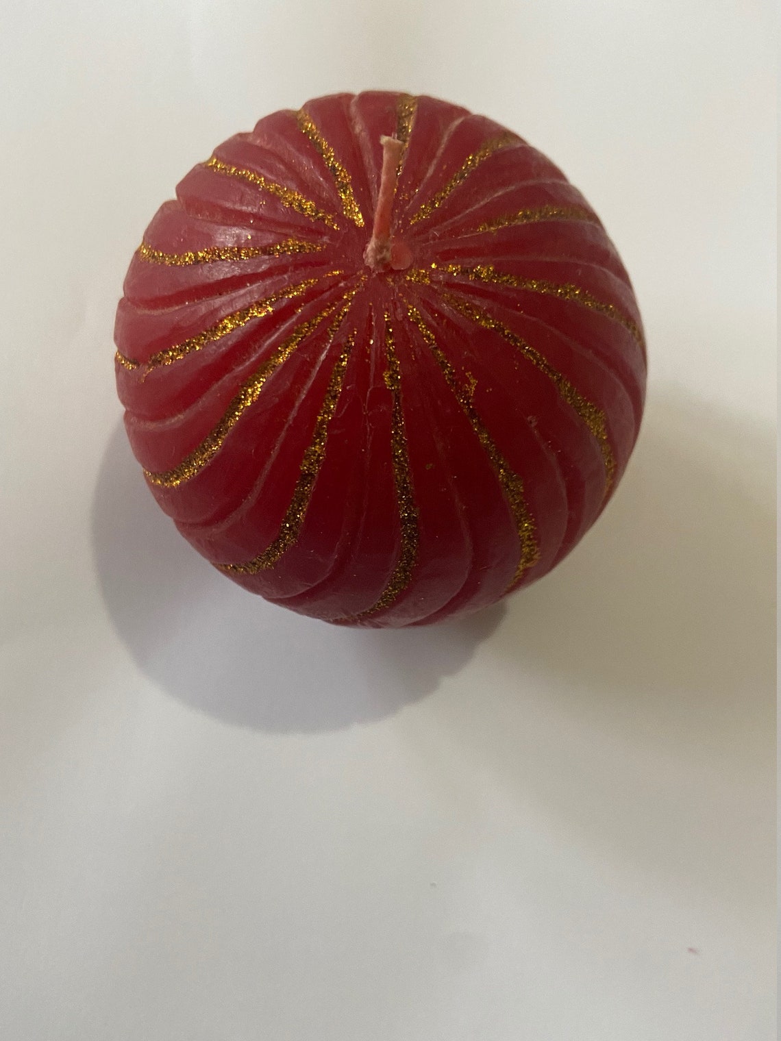 Round Candle Ball With Glitter Etsy