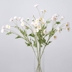 2 Bushes | 33&quot; Stem Artificial Poppy, Silk Flower, Wedding Flowers, Poppy bouquet - Blush/Rose Gold