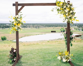 7ft Wedding Arch, Wedding Decor, Ceremony Arch, Wedding Arbor, Rustic Wooden Arch, Wedding Arch Square, Beach Wedding, Boho Decor