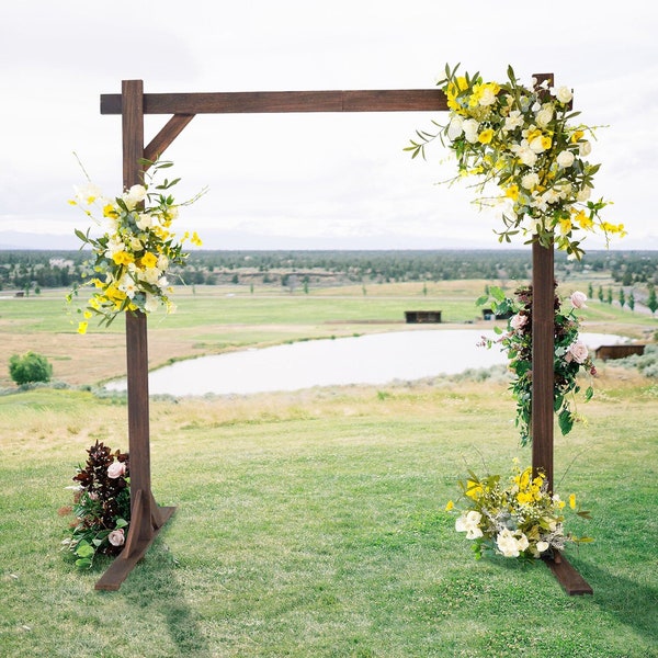 7ft Wedding Arch, Wedding Decor, Ceremony Arch, Wedding Arbor, Rustic Wooden Arch, Wedding Arch Square, Beach Wedding, Boho Decor