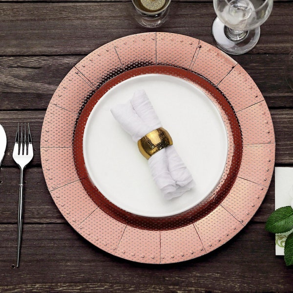 Rose Gold Charger Plates Etsy