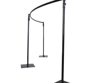 3 Pc Set | 11ft X 13ft Height Adjustable Curved Backdrop Stand, Backdrop Support System Kit, Background Stand, Photo Booth, Photography