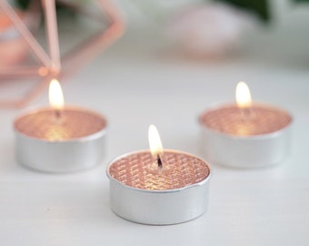 Rose gold tea light candles deals