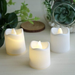 White LED Candles, Flameless Candles, LED Party Candles, Battery Candles, Tea Light Candles - 12 Pack