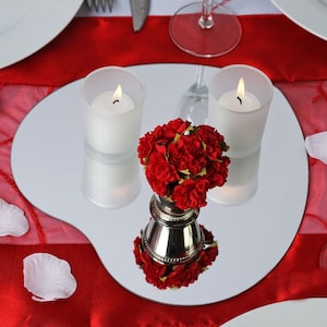 Set of 6 | 10&quot; Heart Glass Mirrors, Decorative Mirrors, Heart Mirrors, Table Mirrors, Wedding Table Decor