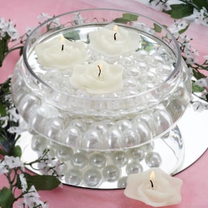 White Rose Flower Floating Candles, Rose Candles, Flower Candles for Table Decor, Home Decor, Candle Gift, Party Favors Decor - 4 Pack