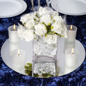 4 Pack | 14inch Round Glass Mirrors, Decorative Mirrors, Round Mirrors, Table Mirrors, Mirror Centerpieces, Candle Mirror, Wedding Table Decor