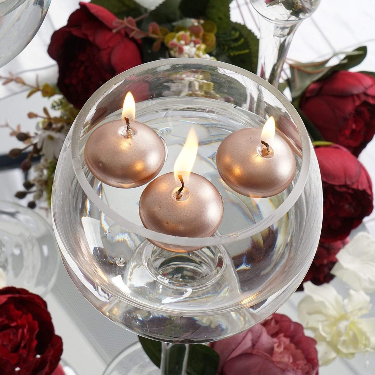 1.5 Rose Gold Floating Candles Dripless Floating Etsy