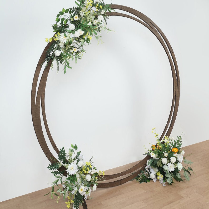 8ft Natural Brown Wood Wedding Arch, Ceremony Arch, DIY Round Boho Backdrop Stand, Wooden Arch, Rustic Photo Backdrop Stand, Farmhouse Decor