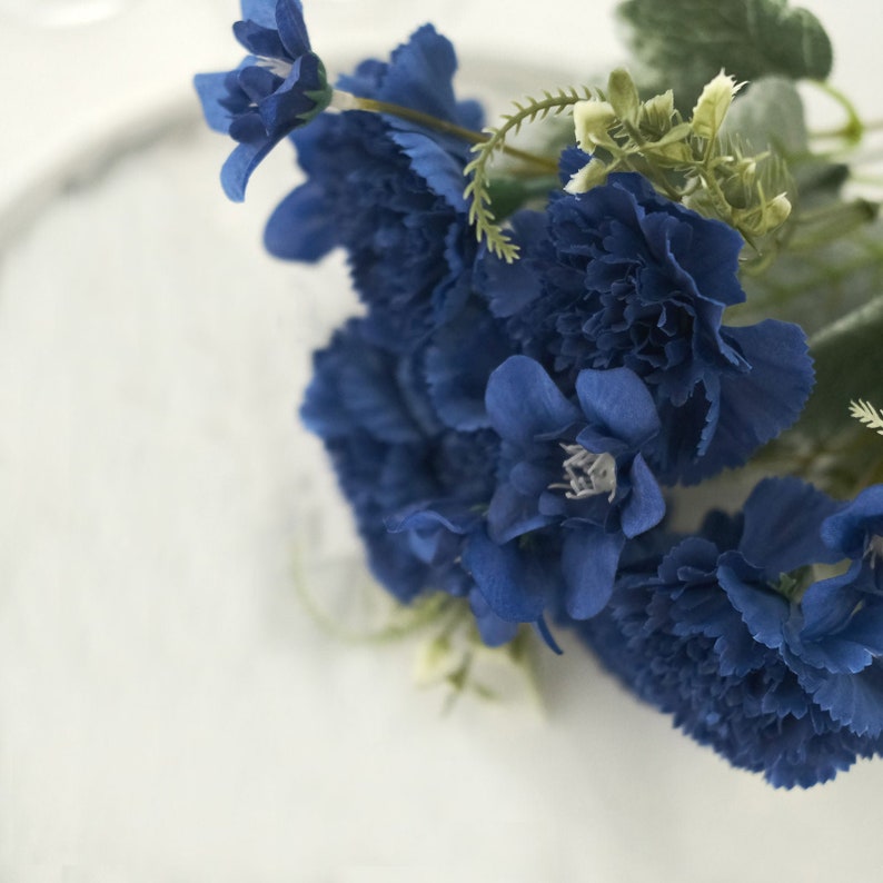 3 Pack 14 Real Touch Navy Blue Artificial Silk Etsy