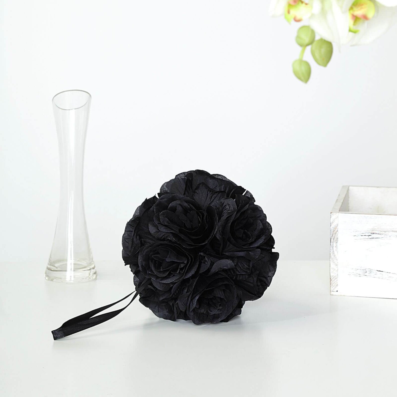 2 Pack 7 Black Flower Ball Rose Kissing Balls Etsy
