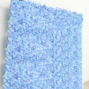 11 Sq ft - 4 Panels Serenity Blue Hydrangea Flower Wall Panel For Birthday Party, Wedding Photography Backdrop, Flower Panel, Wedding Decor