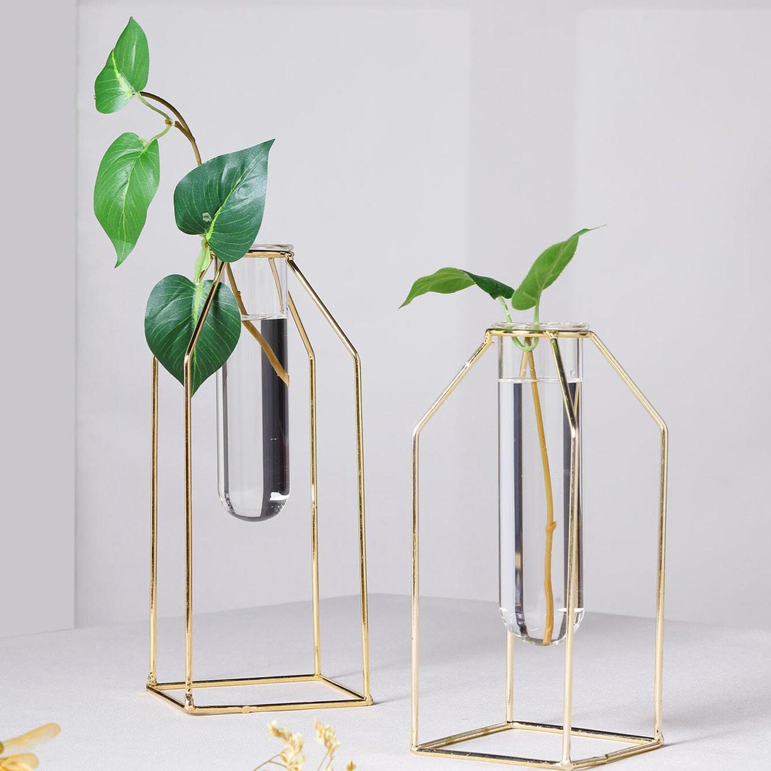 2 Pack Geometric Metal Flower Vase Rack Holders Geometric Etsy