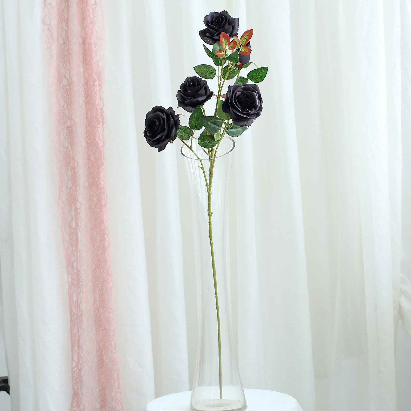 2 Bouquets 33 Black Silk Roses Artificial Flowers Etsy