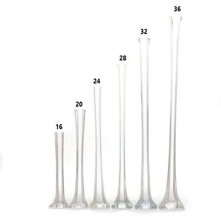 6 Pack  32 White Eiffel Tower Glass Flower Vase