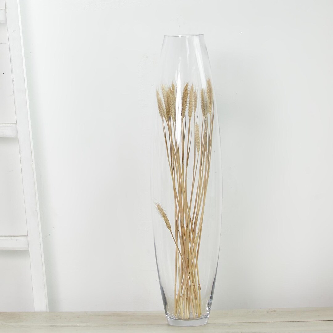 31" Clear Glass Vase, Flower Vase, Cylinder Glass Vase, Tapered Glass ...