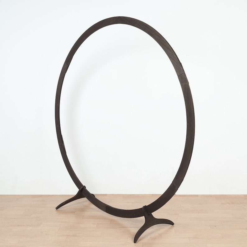 7.4ft Dark Brown Wood DIY Round Wedding Arch Backdrop Stand, Rustic Photo Backdrop Stand image 6