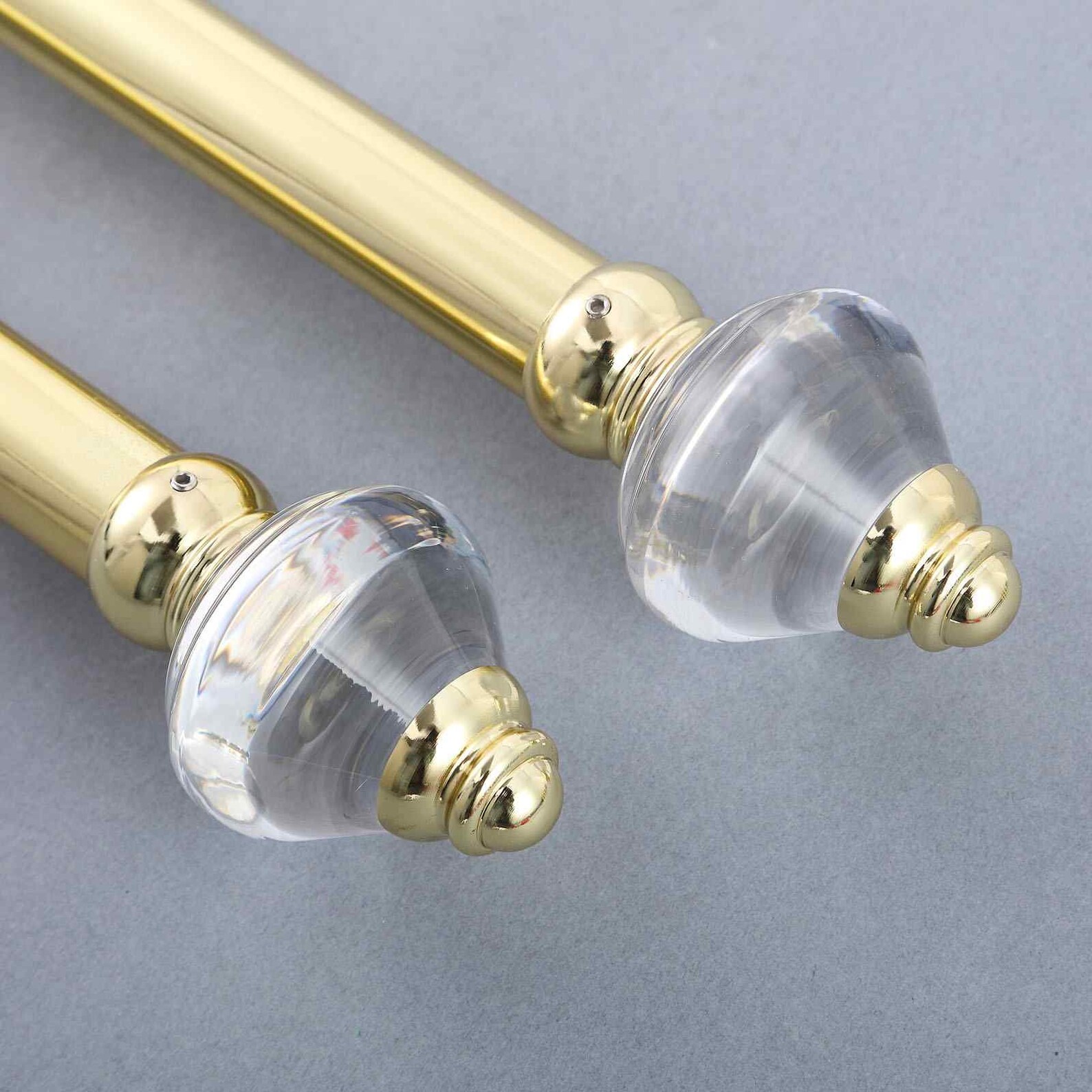 Gold Metal Curtain Rod Drapery Hardware Set 42 Etsy