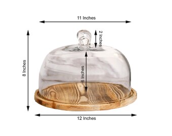  YARDWE Cúpula de cristal con base de cerámica, soporte para  tartas, cúpula de cristal, cubierta de tarro de cristal transparente para  postres, queso, dulces, plantas suculentas, cloche de cristal, cúpula 