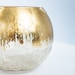 4 Gold Foiled Glass Bubble Bowl, Gold Crackle Round Bowl Flower Vase ...