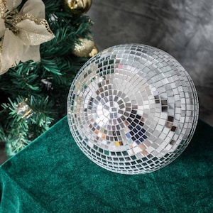 4 Pack | 8&quot; Silver Disco Ball Ornaments, Mirror Foam Ball with Hanging Ring, Glass Balls, Reflection Ball For Holiday, Wedding & Party Decor