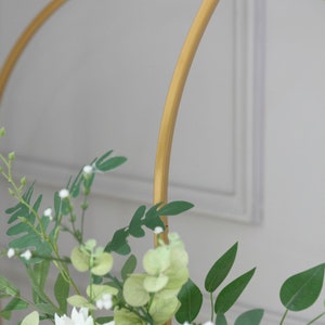 7ft Gold Chiara Backdrop Stand, Metal Wedding Arch, Balloon Arch, Round Top Floral Frame Arbor Display For Wedding, Ceremony, Event Decor