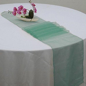 Hunter Emerald Green Organza Table Runner, Wedding Table Runners - 14&quot;x108&quot;