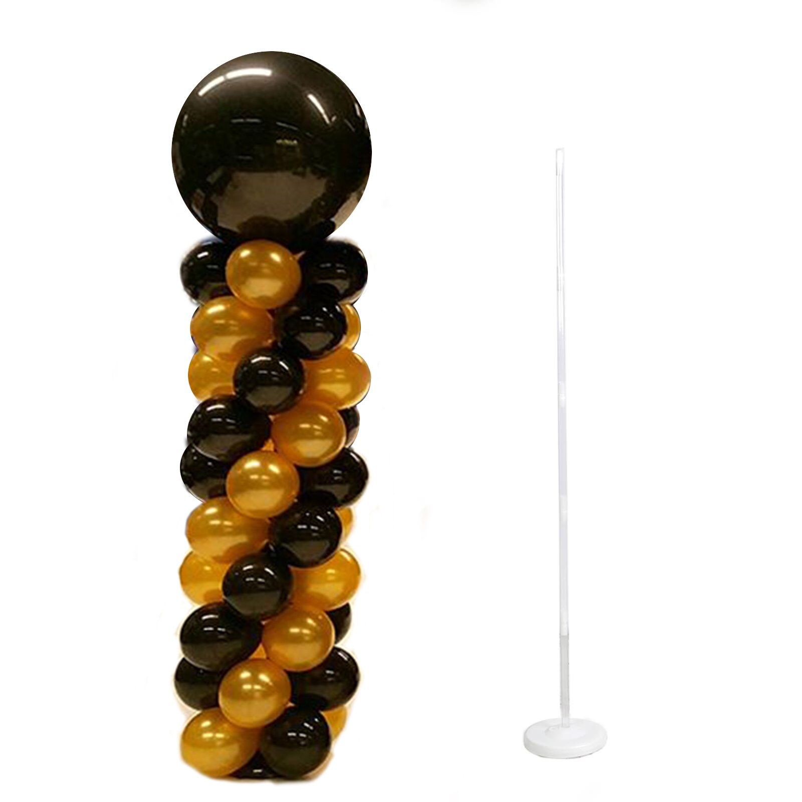 Kit de columna de globos, torre de soporte para globos de 5 pies con poste  de base, tubo de PVC y anillos para palos de globo, anillos para bodas