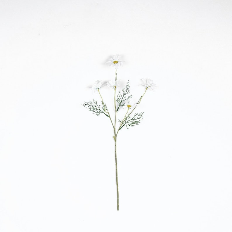 20inch White Artificial Daisy Flower Bushes, Flower Crown, Halo, Wildflowers, Hair Accessory, Silk Wedding Flowers, - 6 Bushes