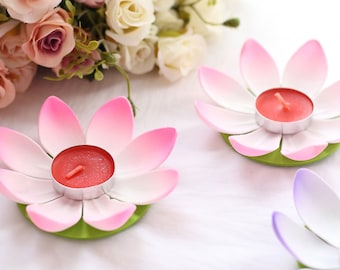 10 Pack | 5" Colorful Water Lily Lotus Flowers Floating Candle Lights, Assorted Dinner Candles, Tealight Candle Lanterns, Candle Gifts Decor