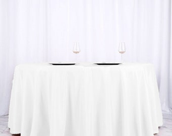 White Floral Lace Polyester 120" Round TABLECLOTHS Wedding Party Linens SALE White Floral Lace Polyester 120" Round TABLECLOTHS Wedding Party Linens SALE