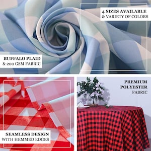 Buffalo Plaid Tablecloth | 108" Round | White/green | Checkered Gingham Polyester Tablecloth - Etsy