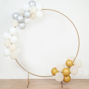 6.5ft Gold Metal Wedding Arch, Balloon Garland Hoop, Round Backdrop Stand, Balloon Arch, Arbor Ceremony Arch Stand, Wedding Floral Frame