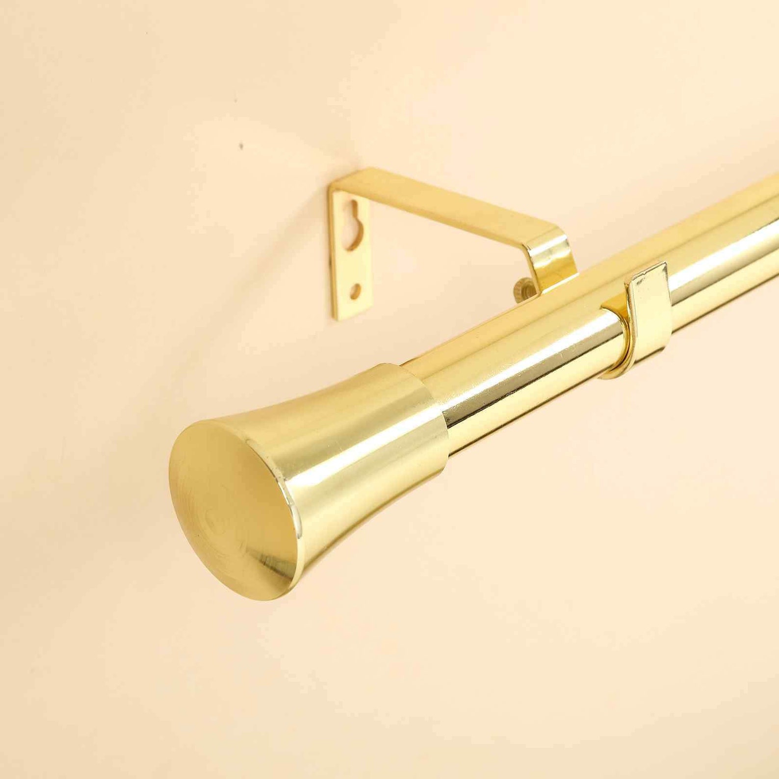 Gold Metal Curtain Rod Drapery Hardware Set 42 Etsy