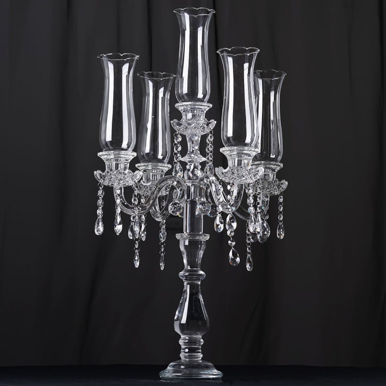 Efavormart Crystal Hurricane Candelabra - Thumbnail 4