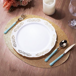 6 Pack Champagne Sparkle Placemats Non Slip Decorative Table Placemat ...