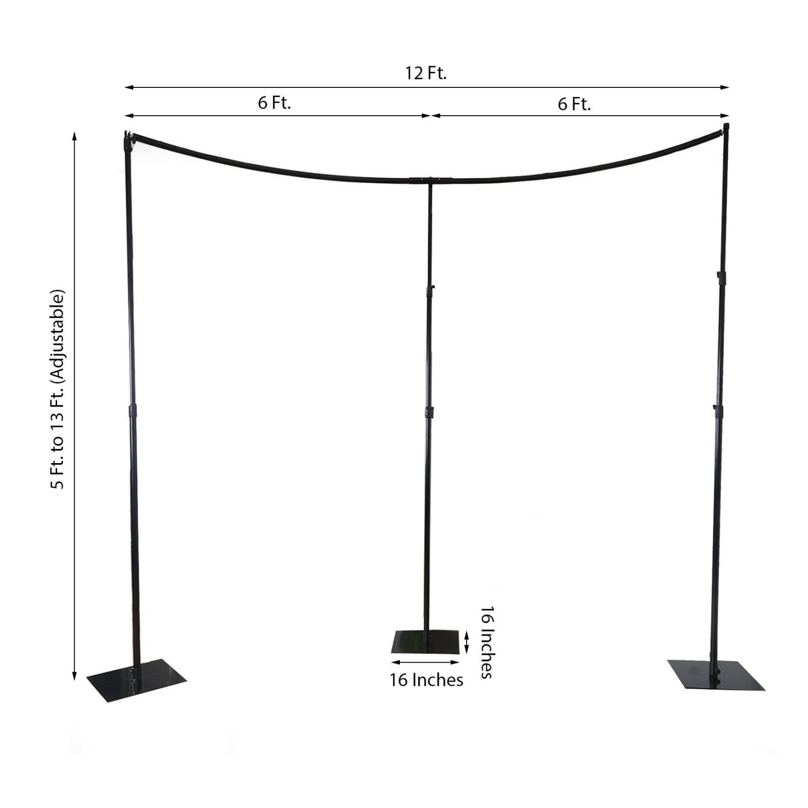 Balsacircle Black 11 ft Heavy Duty Adjustable Curved Pipe and Drape Kit Backdrop Support Stand - Wedding Party Photo Booth Studio