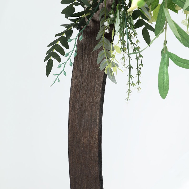 7.4ft Dark Brown Wood DIY Round Wedding Arch Backdrop Stand, Rustic Photo Backdrop Stand image 2