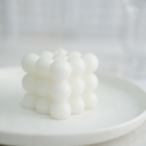2 Pack 2 White Luxury Bubble Cube Candle, Home Decor Candles Unscented, Wedding Favor, Perfect ...